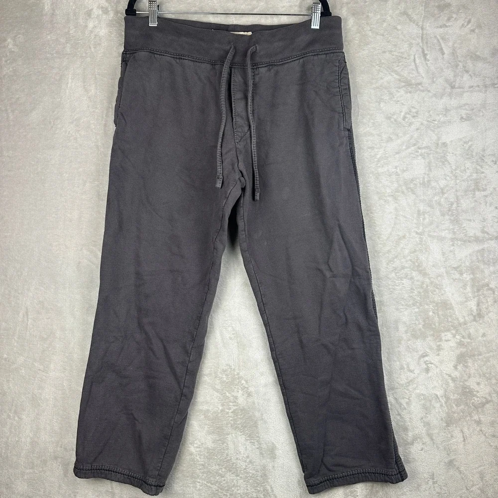 True Religion Mens Size Large World‎ Tour Sweatpants Gray 100% Cotton Drawstring
